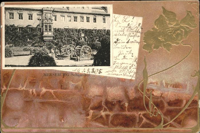 Merseburg Saale Sachsen-Anhalt Schlosshof Praegedruck