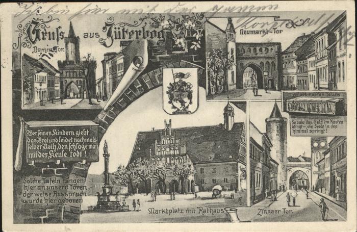 Jueterbog Marktplatz mit Rathaus u.Neumarkt-Tor