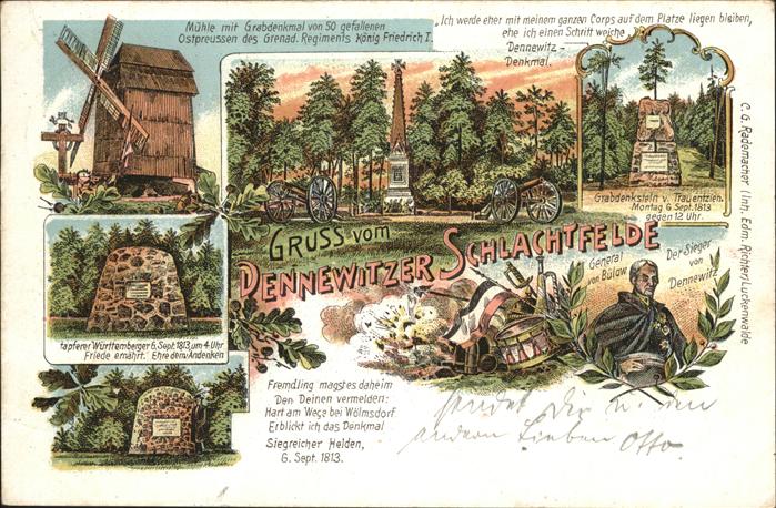 Dennewitz Schlachtfeld mit div.Soldatendenkmälern