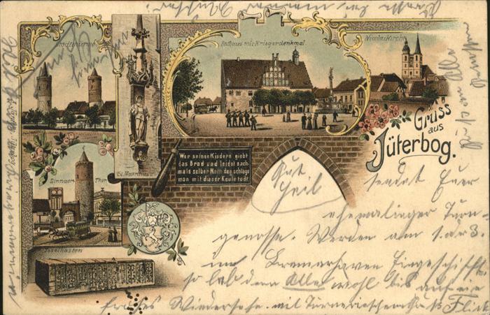 Jueterbog Stadttürme u.Rathaus u.Kriegerdenkmal