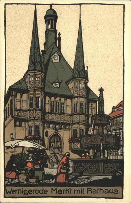 Wernigerode Harz Markt mit Rathaus