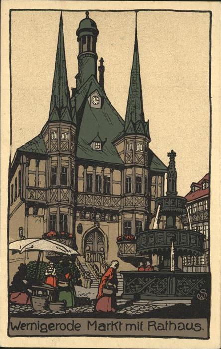 Wernigerode Harz Markt mit Rathaus