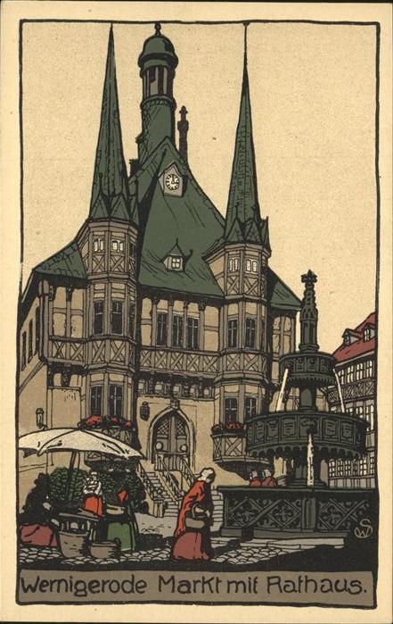 Wernigerode Harz Markt mit Rathaus