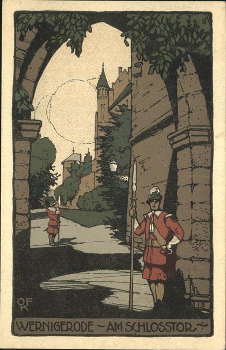 Wernigerode Harz Am Schlosstor mit Wache