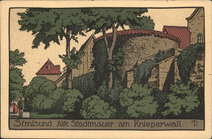 Stralsund Mecklenburg Vorpommern Alte Stadtmauer am Knieperwall