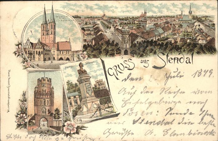 Stendal Rathaus u.Nachtigal-Denkmal