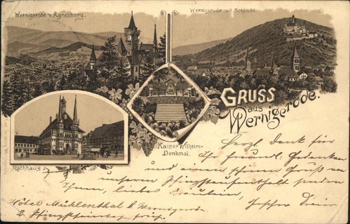 Wernigerode Harz Rathaus u.Kaiser-Wilhelm-Denkmal