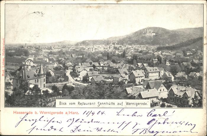 Wernigerode-Hasserode Blick von der Sennhuette