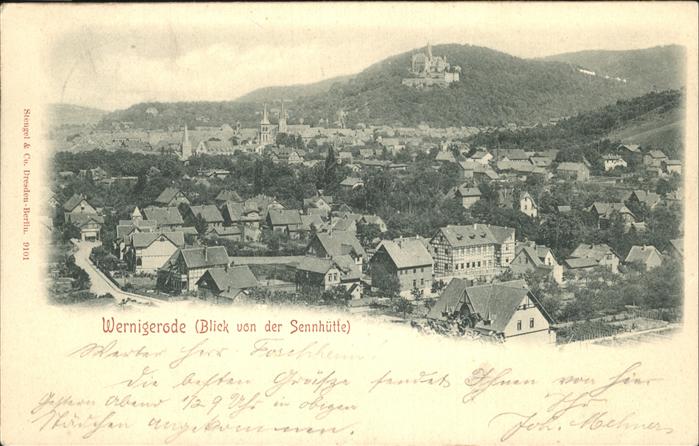 Wernigerode Harz Blick von der Sennhuette