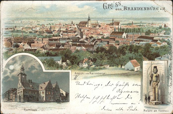 Brandenburg Havel Rathaus u.Roland-Denkmal