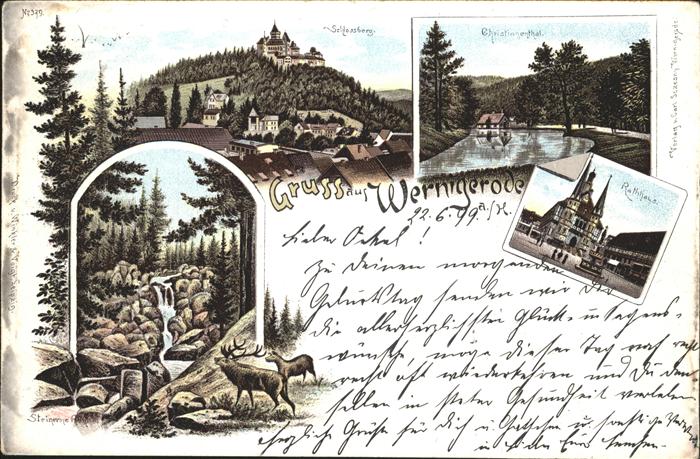 Wernigerode Harz Rathaus u.Schlossberg