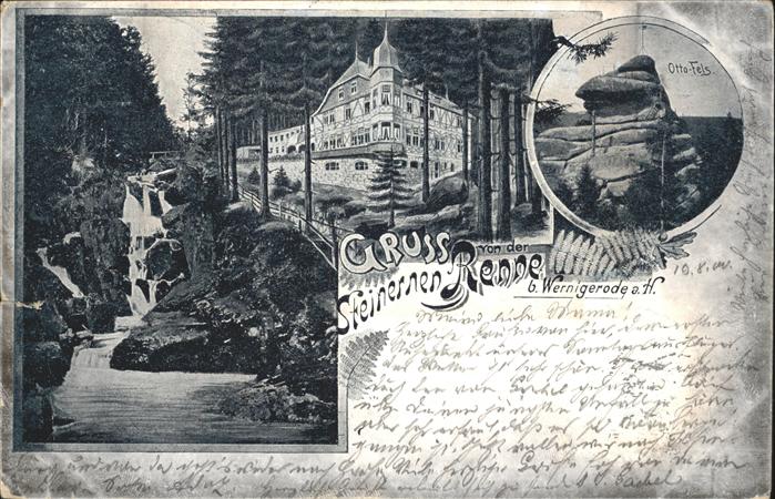 Wernigerode Harz Otto-Fels u.Wasserfall i.d.Steinernen Renne