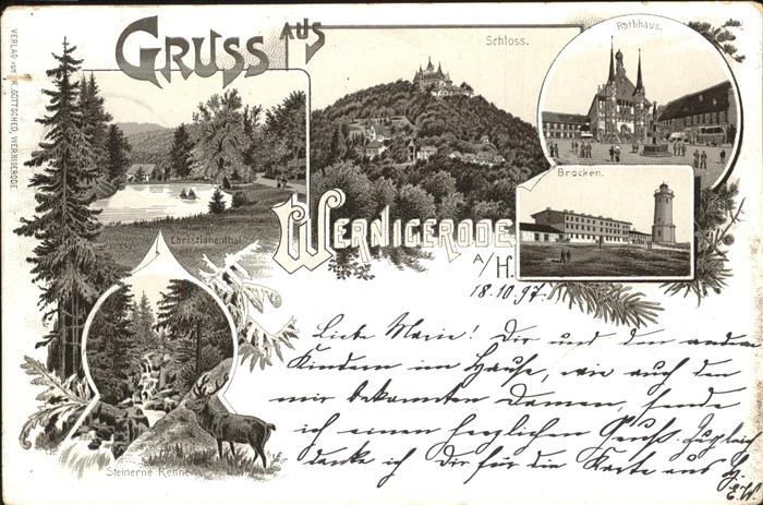 Wernigerode Harz Rathaus u.Brocken