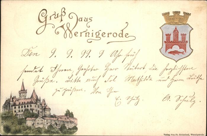 Wernigerode Harz Stadtwappen u.Schloss