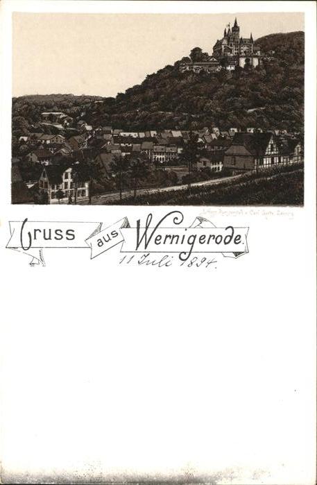 Wernigerode Harz Blick zum Schloss