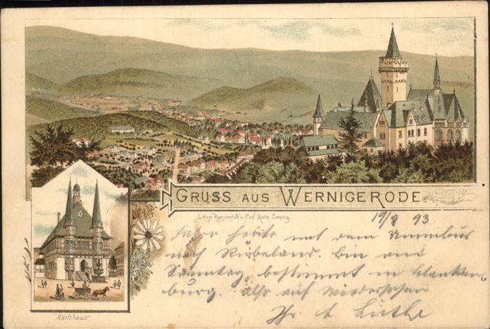 Wernigerode Harz Mit Schloss (sehr frühes Postdatum mit