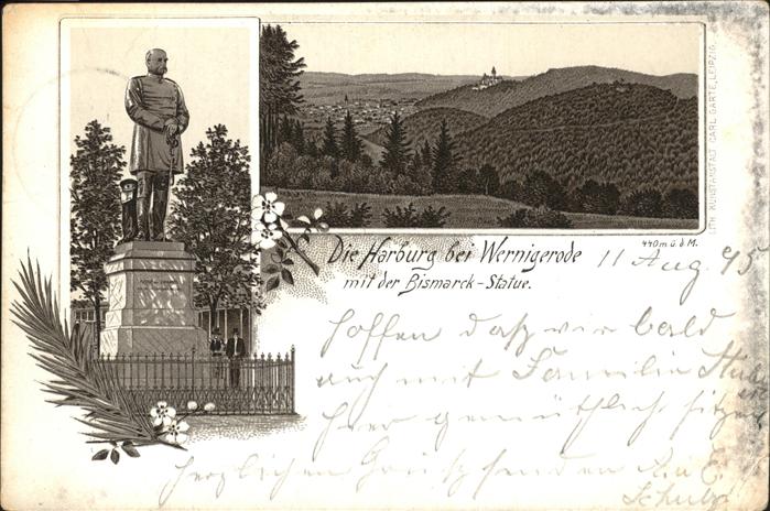 Wernigerode Harz Die Harburg mit der Bismarck-Statue