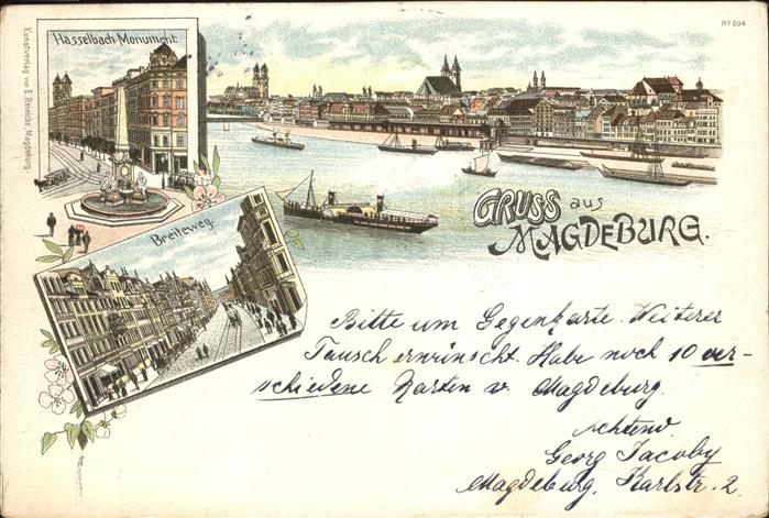 Magdeburg Breiteweg u.Hasselbach-Monument