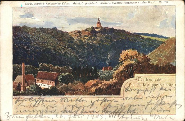 Halberstadt Blick von der Klopstocksklippe auf Schl