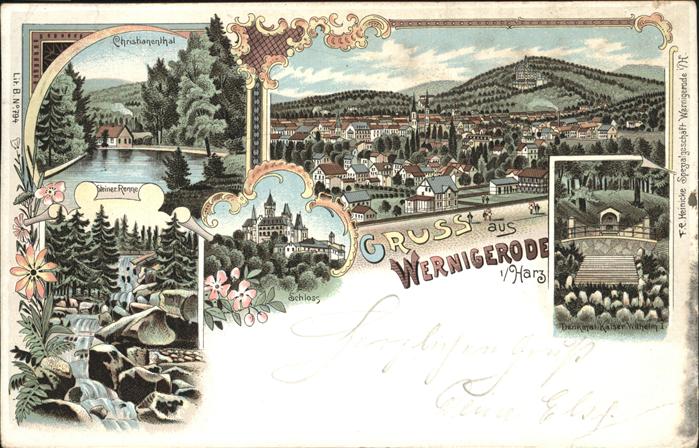 Wernigerode Harz Kaiser-Wilhelm-Denkmal u.Christianentha