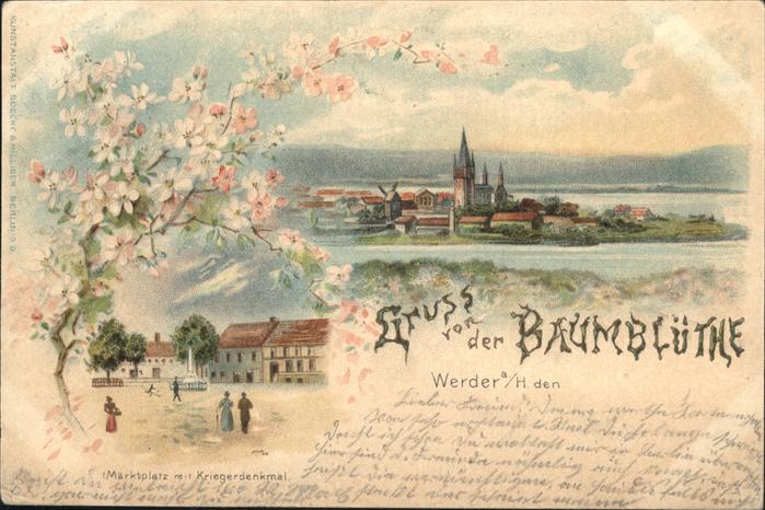 Werder Havel Marktplatz mit Kriegerdenkmal