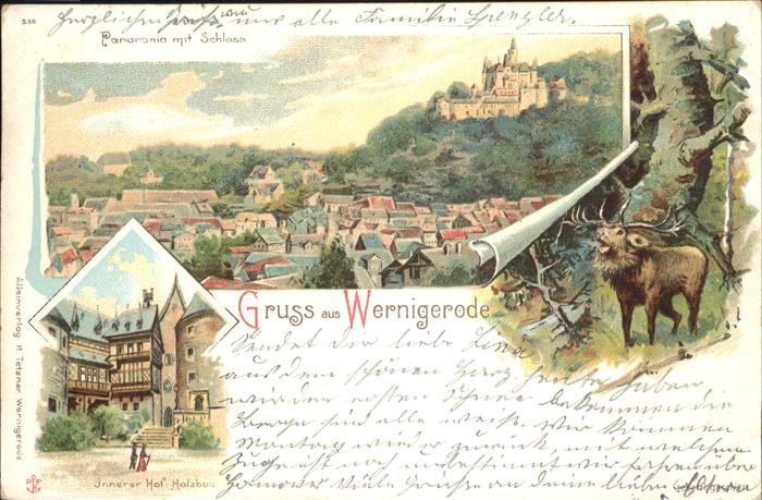Wernigerode Harz Holzbau im Innenhof vom Schloss
