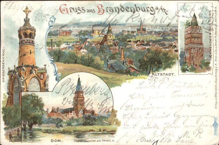 Brandenburg Havel Dom u.Kriegerdenkmal