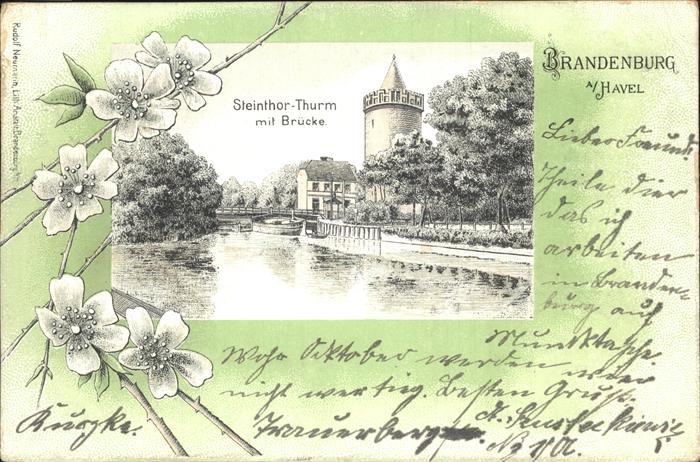 Brandenburg Havel Steinthor-Turm mit Schleuse