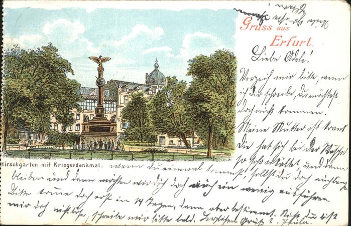 Erfurt Hirschgarten Kriegerdenkmal