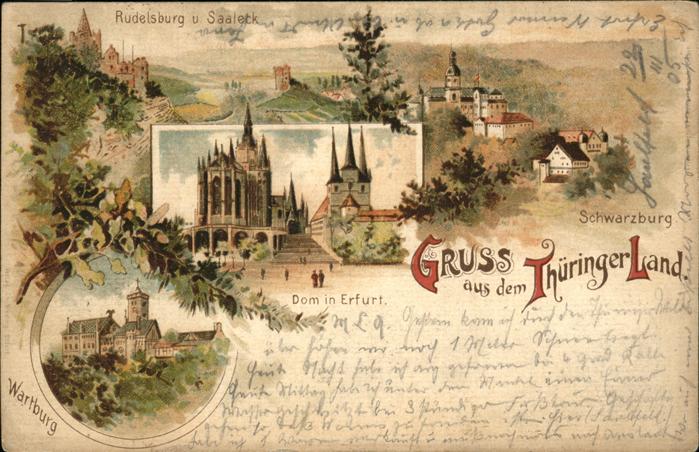 Schwarzburg Thueringer Wald Dom Erfurt Saaleck Rudelsburg Wartburg