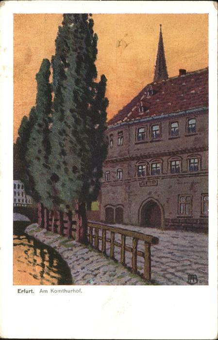 ERFURT  CITY Komthurhof Kuenstlerkarte