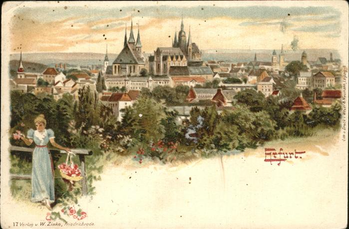 Erfurt Stadt Blumen Frau