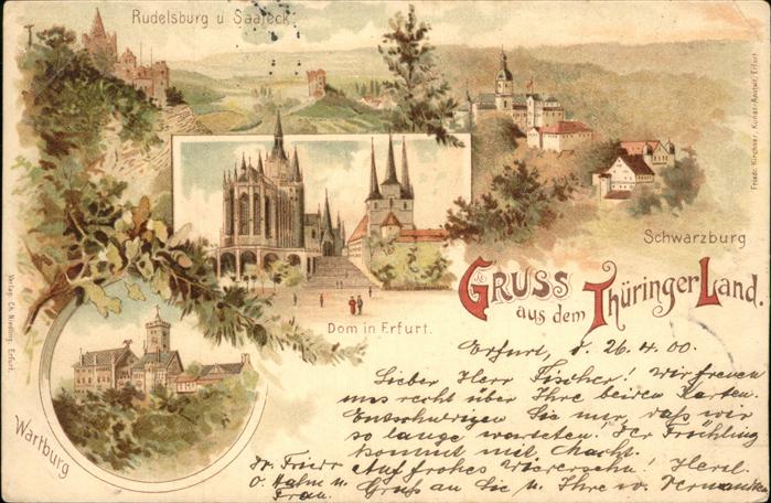 Schwarzburg Thueringer Wald Dom Erfurt Wartburg Rudelsburg Saaleck