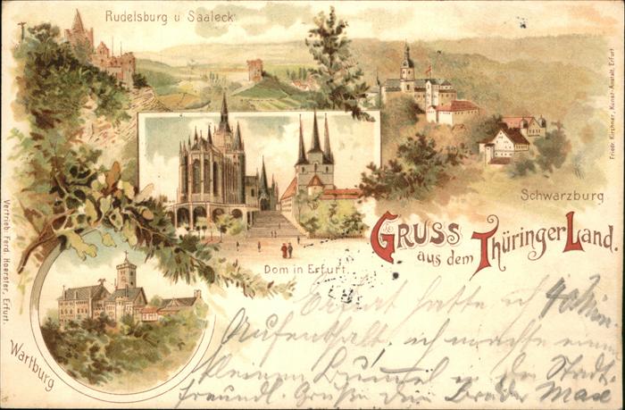 Schwarzburg Thueringer Wald Wartburg Rudelsburg Saaleck Dom Erfurt