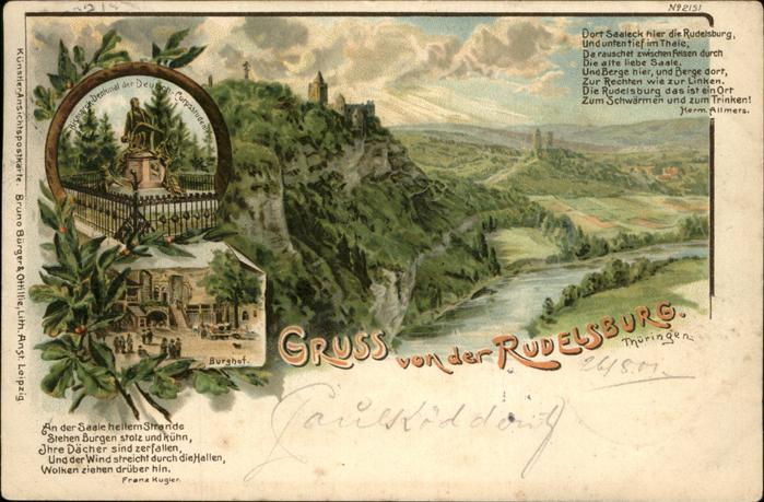 Rudelsburg Burghof Gedicht