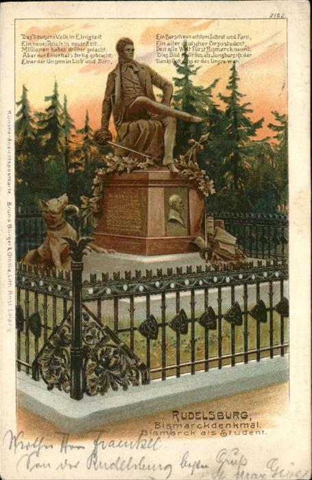 Rudelsburg Bismarck Student Denkmal Gedicht
