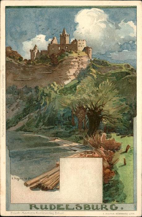 Rudelsburg Künstlerkarte Burg