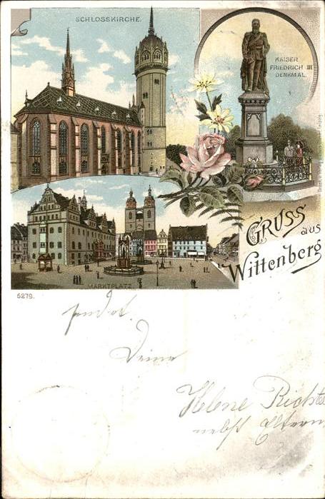 Wittenberg Lutherstadt Kaiser Friedrich Denkmal III Schlosskir