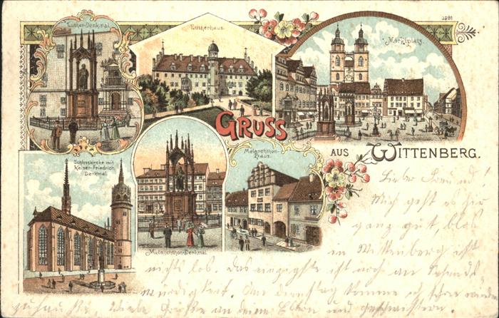 Wittenberg Lutherstadt Lutherhaus Denkmal Schlosskirche