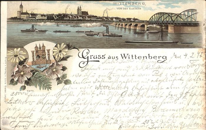 Wittenberg Lutherstadt Dampfschiff Seitenraddampfer Wappen