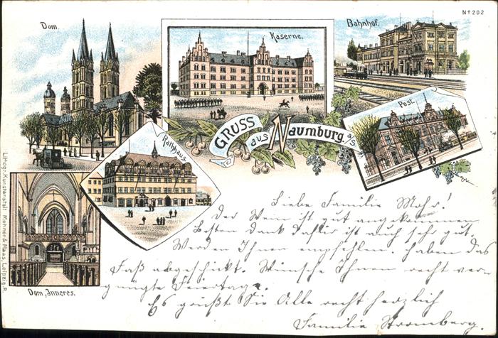 Naumburg Saale Post Bahnhof Kaserne Dom Inneres