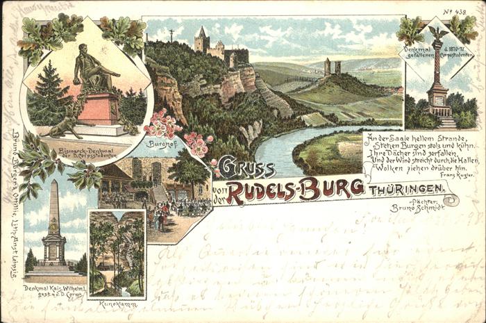 Rudelsburg Denmkal Gefallenen Burghof Bismarck Den