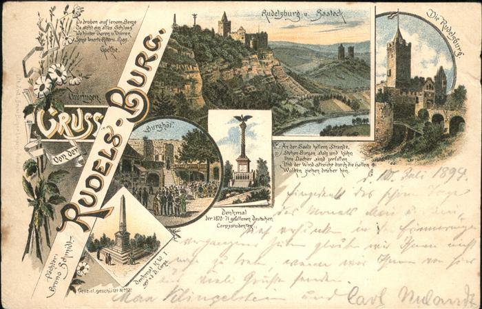 Rudelsburg Saaleck Denkmal