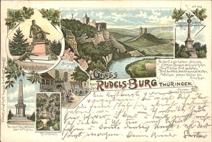 Rudelsburg Denkmal gefallenen Corpsstudenten Burghof Bismarck Denkmal