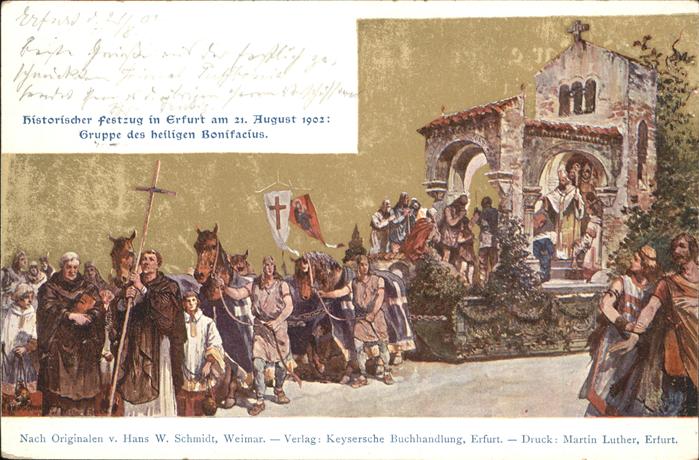 ERFURT  CITY Festzug historisch heilgigen Bonifacius