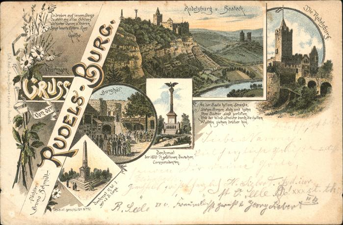 Rudelsburg Saaleck Burghof Denkmal