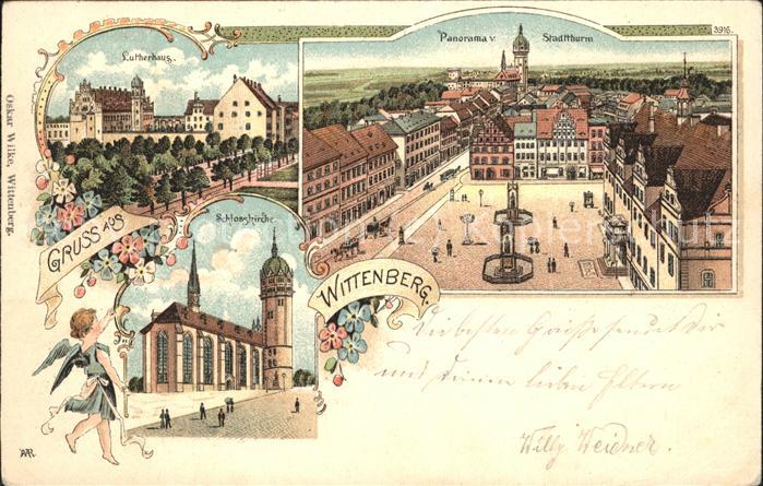 Wittenberg Lutherstadt Panorama Stadtthurm Lutherhaus