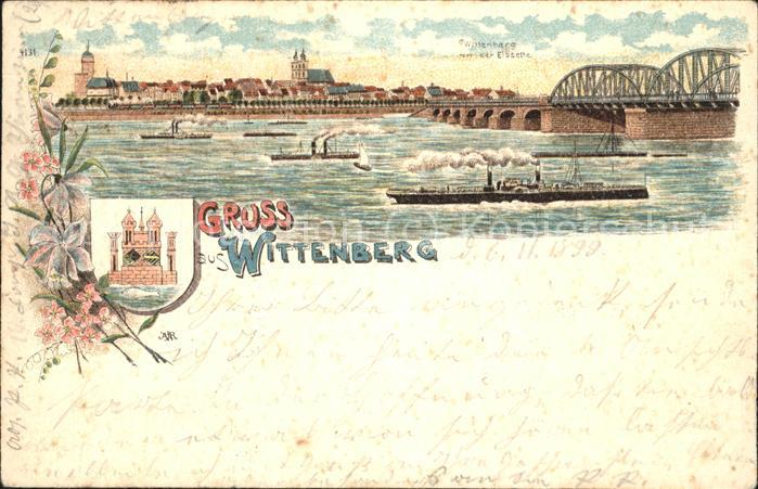 Wittenberg Lutherstadt Dampfer Elbbrücke Wappen