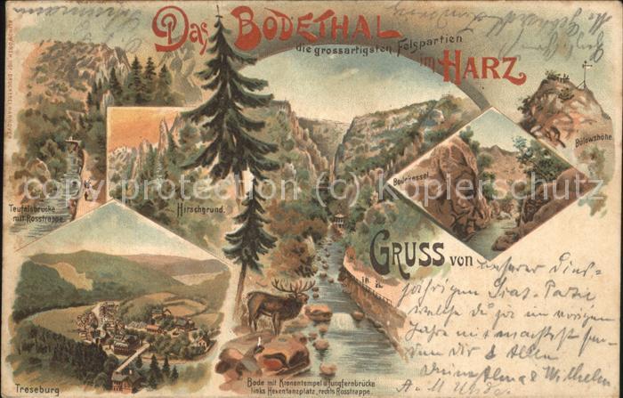 Bodetal Harz Felsenpartien Hirsch Treseburg
