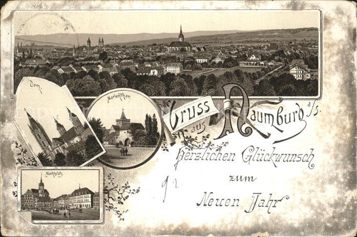 Naumburg Saale Neujahrsgruesse Marktplatz Dom Marienthor